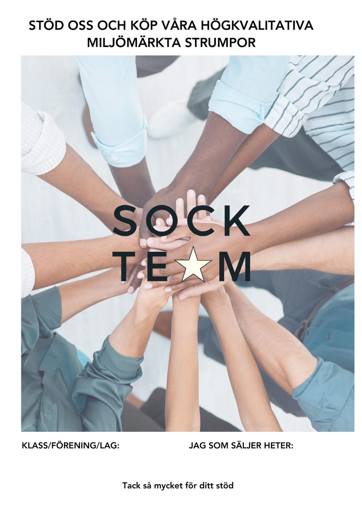 Sockteams säljkatalog – framsidan