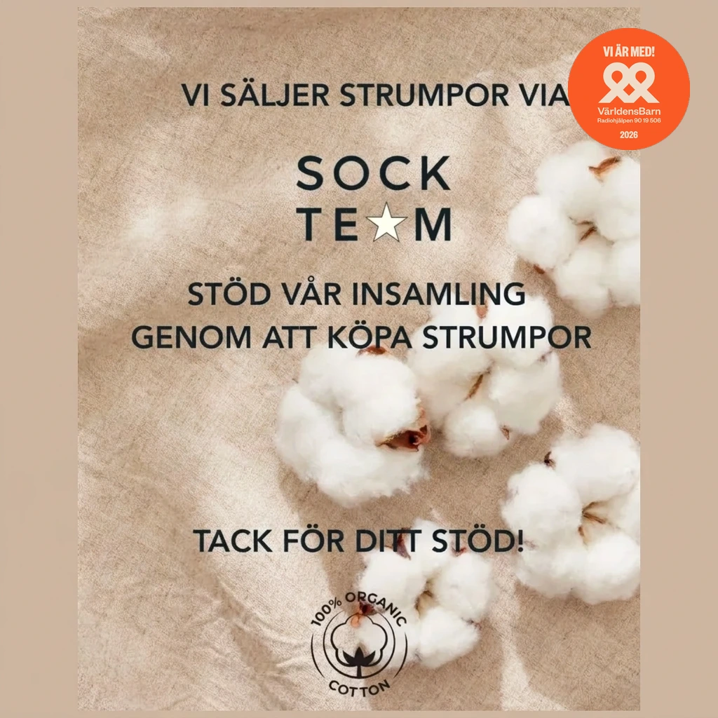 Sockteam säljmaterial – Ekologisk bomull – kvadrat